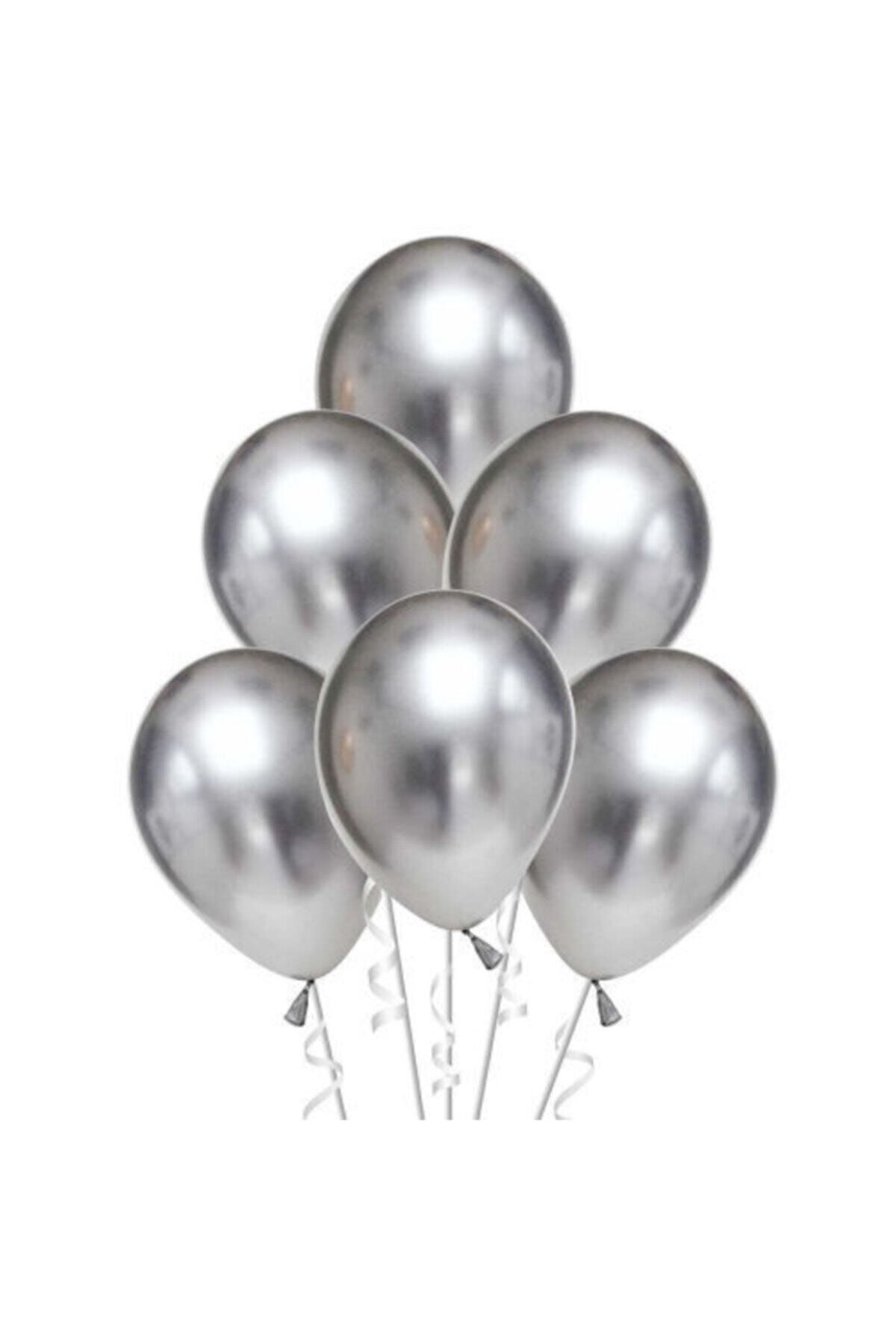 Gümüş Gri Metalik Balon 10'lu