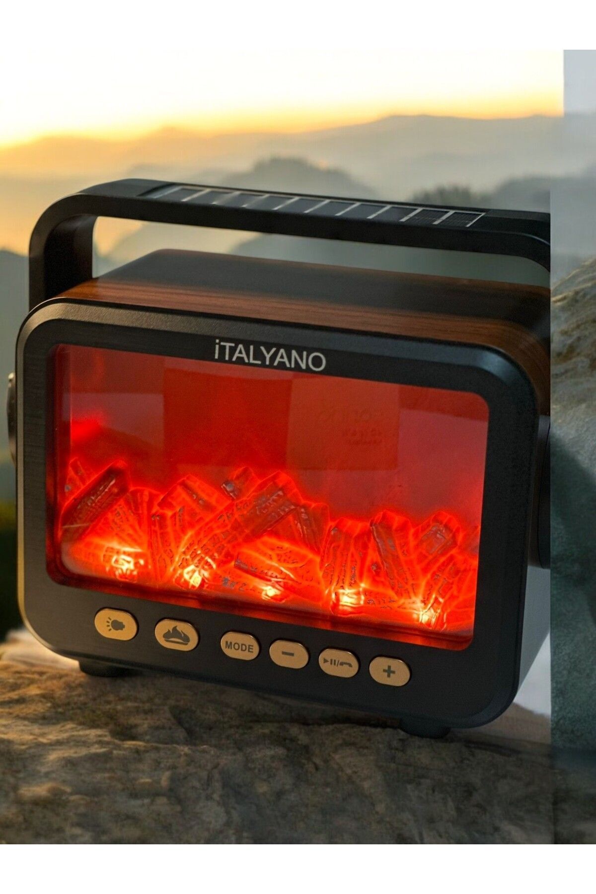 Şömineli kahve Eskitme Bluetoothlu Nostalji Radyo