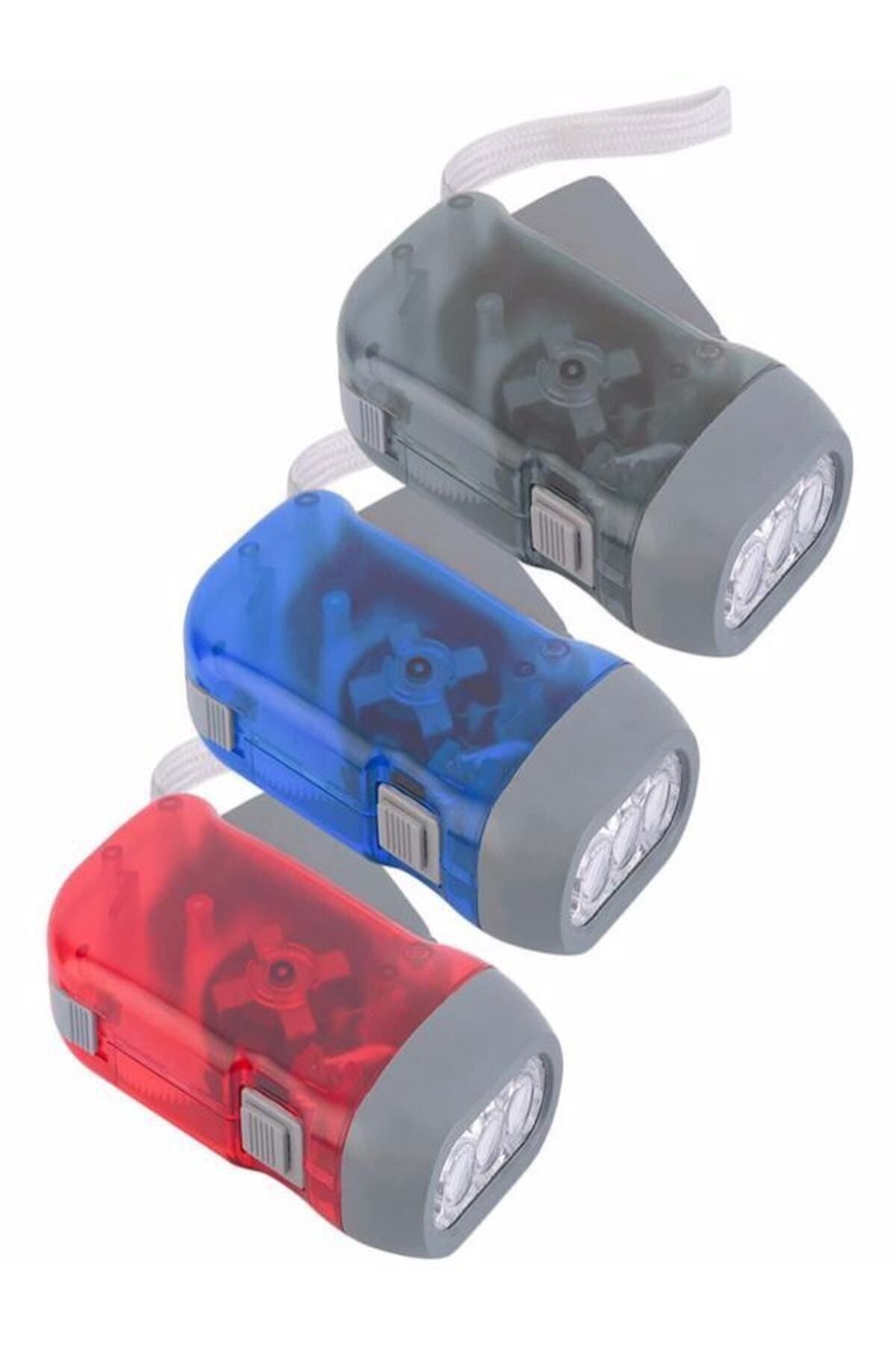 Deprem Feneri 2 Adet Pilsiz Fener Kendinden Şarj Edilen Dinamolu Fener 2 Adet Led Işık Deprem Feneri