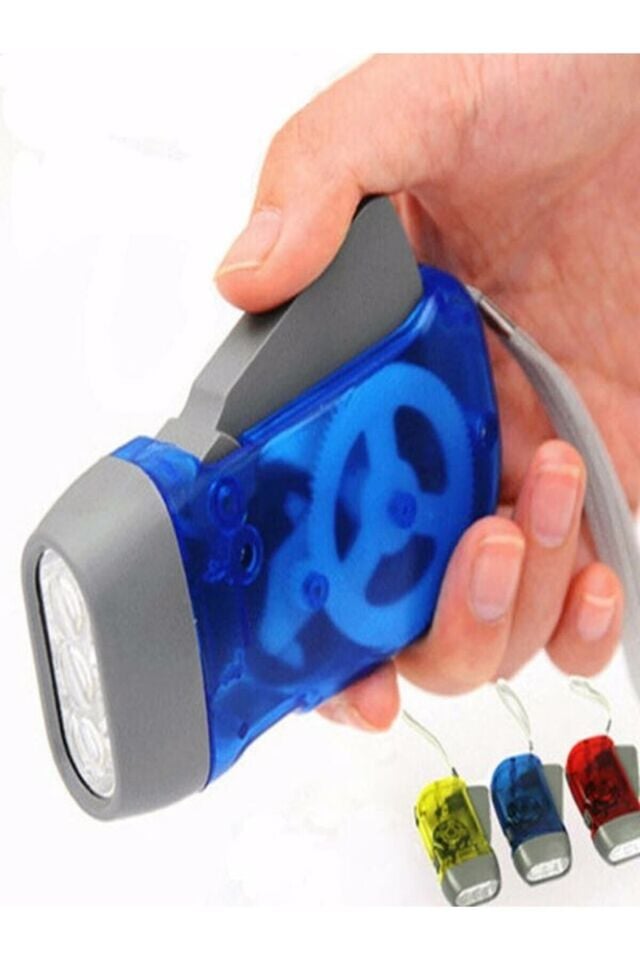 Deprem Feneri 2 Adet Pilsiz Fener Kendinden Şarj Edilen Dinamolu Fener 2 Adet Led Işık Deprem Feneri