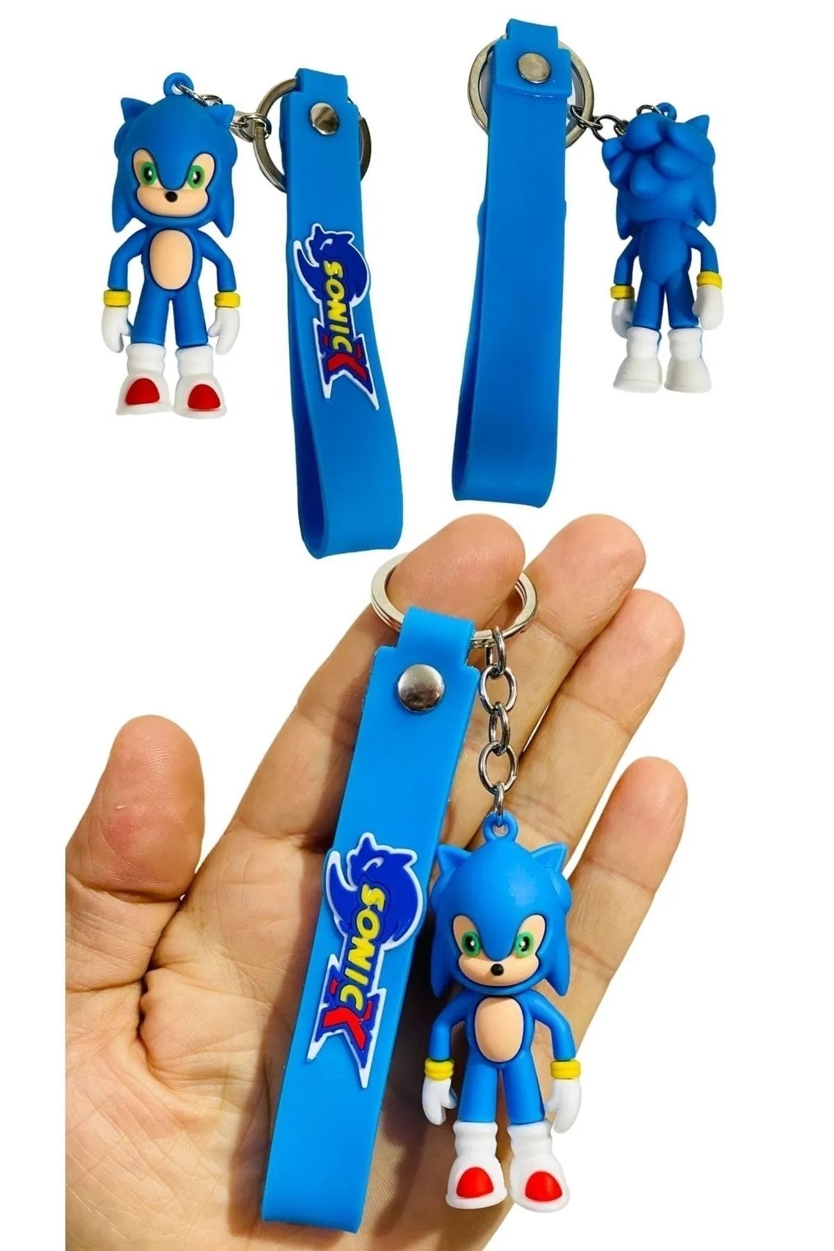 Süper Sonic Kirpi Sonik Mavi Anahtarlık Okul Çanta Süsü Oyuncak