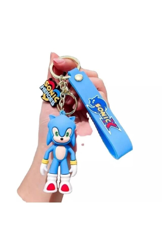 Süper Sonic Kirpi Sonik Mavi Anahtarlık Okul Çanta Süsü Oyuncak