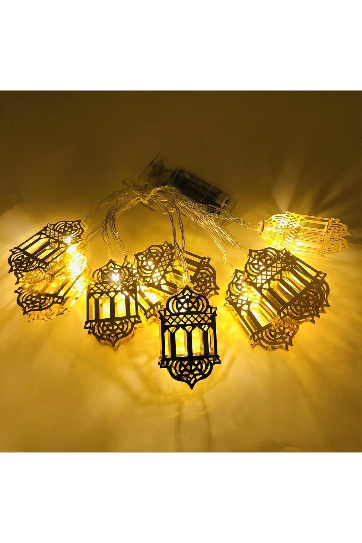 2 metre Led Işıklı 10'lu Ramazan Işık Zinciri Dekoratif Pilli Aydınlatma Ev Dekorasyonu Süsleme