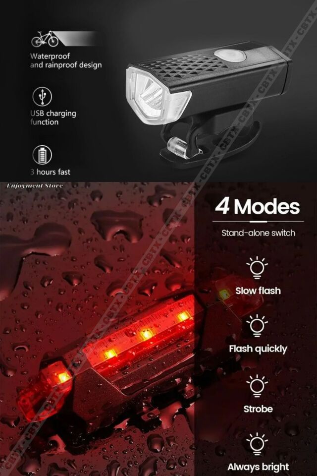 Usb Şarj Edilebilir Led Bisiklet Far Ön Işık Kuyruk Lambası