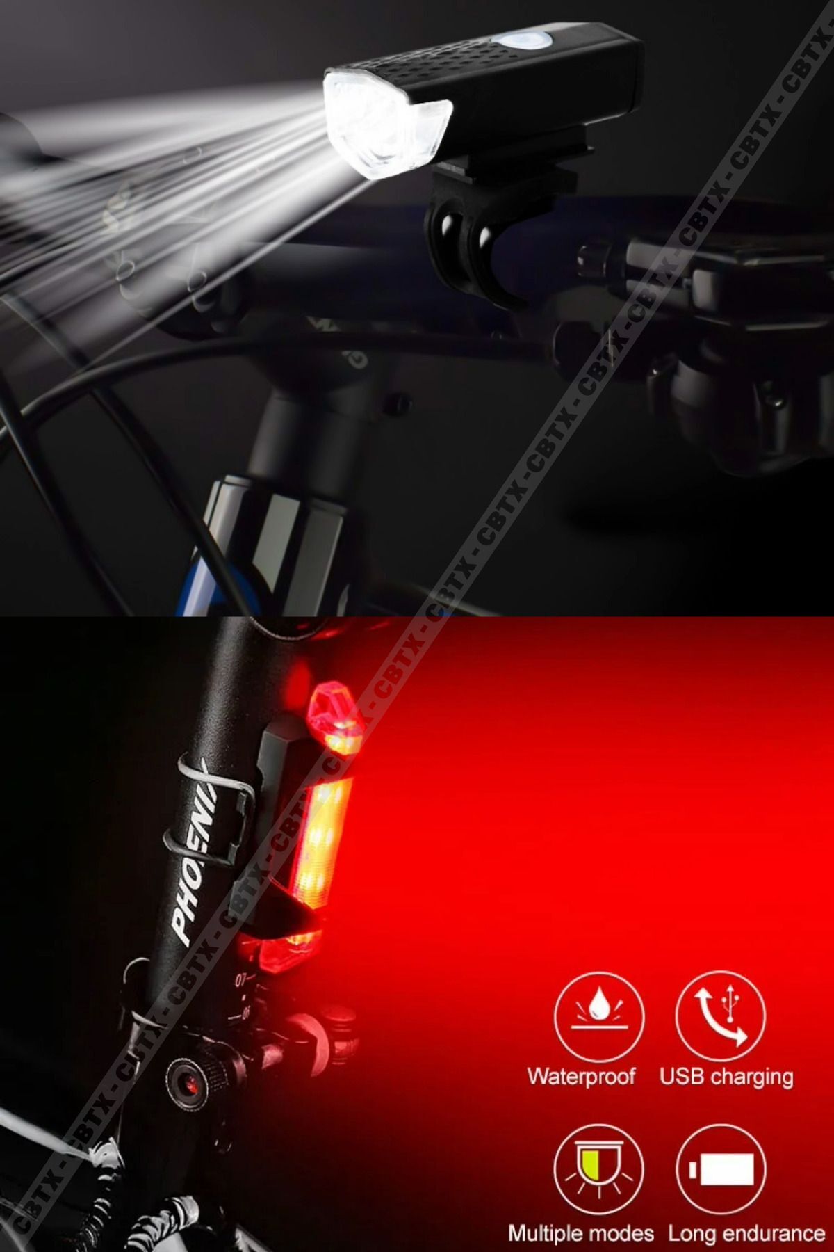 Usb Şarj Edilebilir Led Bisiklet Far Ön Işık Kuyruk Lambası