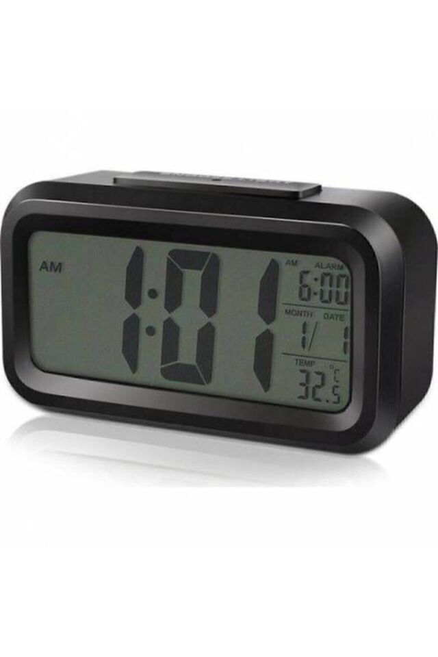 Yeni Nesil Dijital Alarmli Işık Sensörlü Termometreli Fotoselli Masa Saati