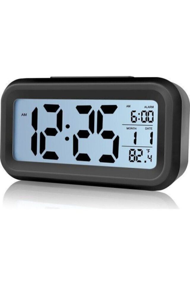 Yeni Nesil Dijital Alarmli Işık Sensörlü Termometreli Fotoselli Masa Saati