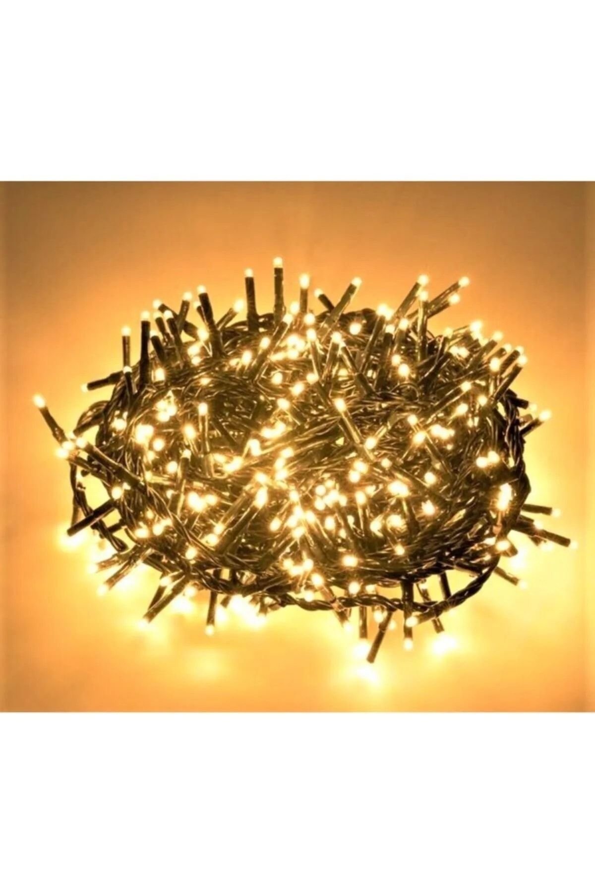 Yeşil Kablolu 100 Ledli 3,5 Metre Yılbaşı Ağaç Parti Balkon Bahçe Süsü Işığı Günışığı