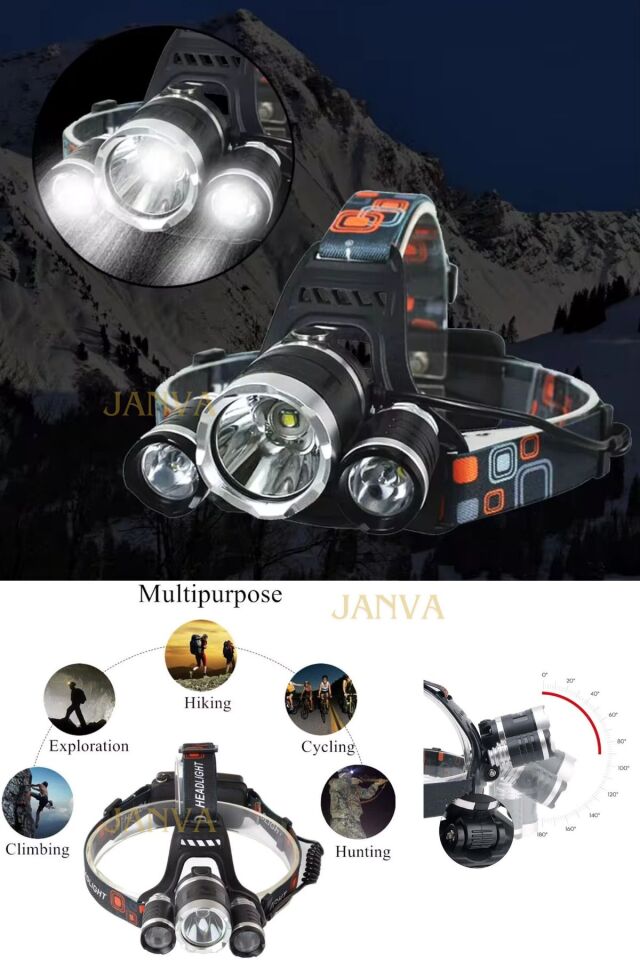 Or-117 Şarj Edilebilir 3 Led Kamp Kafa Lambası El Feneri Tepe Lambası Jpro3