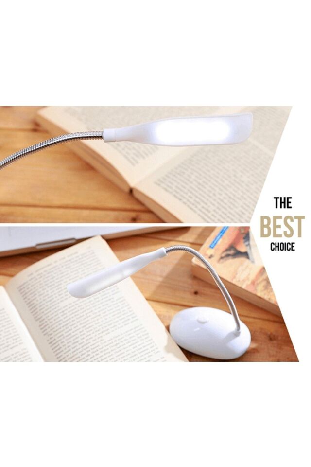 Xy-0416 Esnek 2 Kademeli Led Masa Lambası Pilli Kitap Okuma Klavye Aydınlatma Portatif Masa Lambası