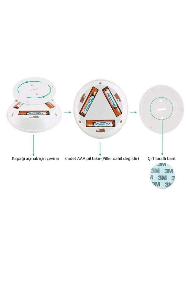 Kumandalı Dolap Tezgah Üstü Parlaklık Ayarlanabilir Cob Led Gece Lambası-3’lü Paket