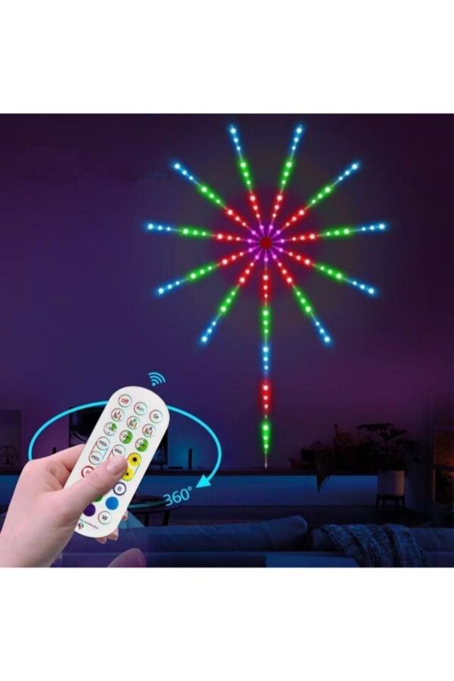 Deste Elektronik Ev Dekor Müzik Kontrolü Havai Fişek Led Şerit Işık Usb Rgb Peri Lambası