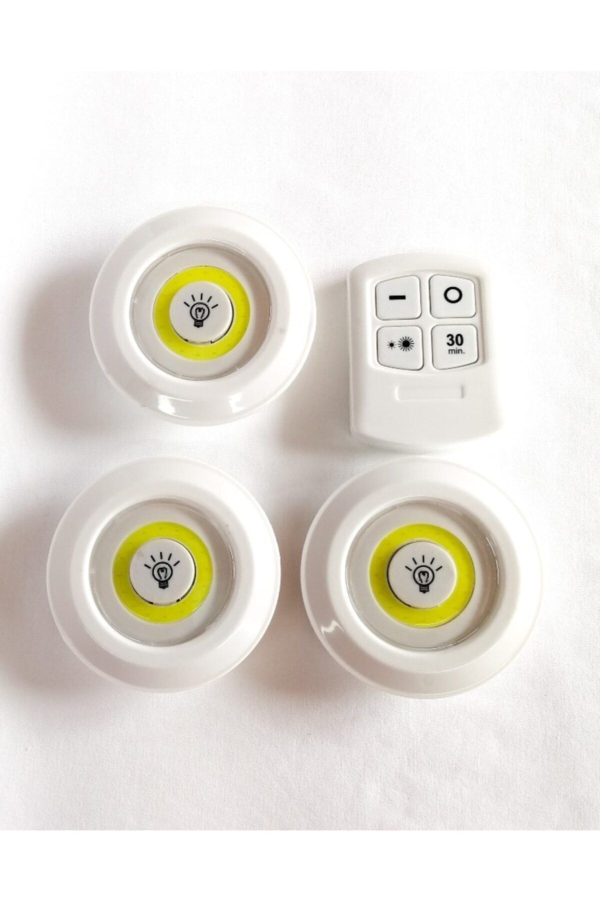 Uzaktan Kumandalı Yapışkanlı Power Led Spot Lamba (3 Adet)