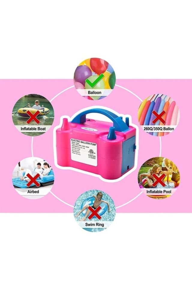 Elektrikli Balon Pompası Dayanıklı Sağlam Yüksek Kaliteli Hafif 21x14x17cm ile Üretilmiştir