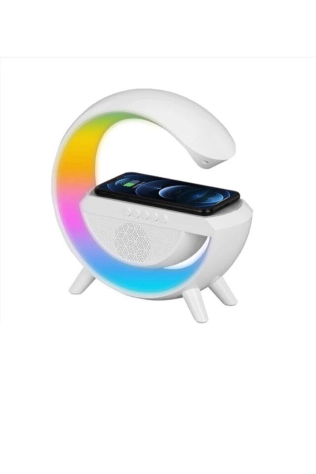 Telefon Kablosuz Hızlı Şarj Aleti Masa Lambası Bluetooth Hoparlör Speaker Gece Lambası Led