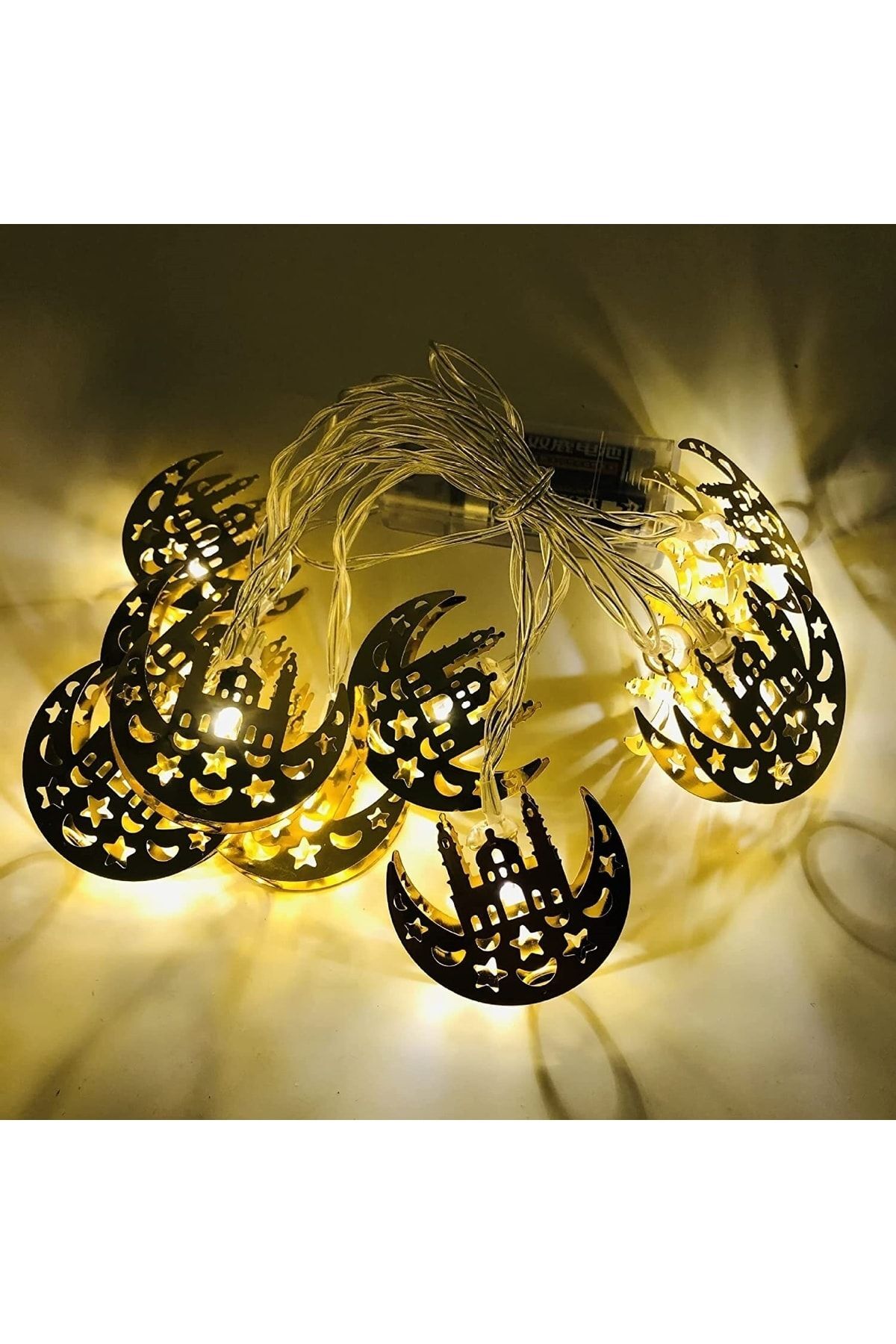 Ramazan Cami Motifli Temalı Dekoratif Pilli Led Işık Zinciri Ramazan Bayram Süslemesi