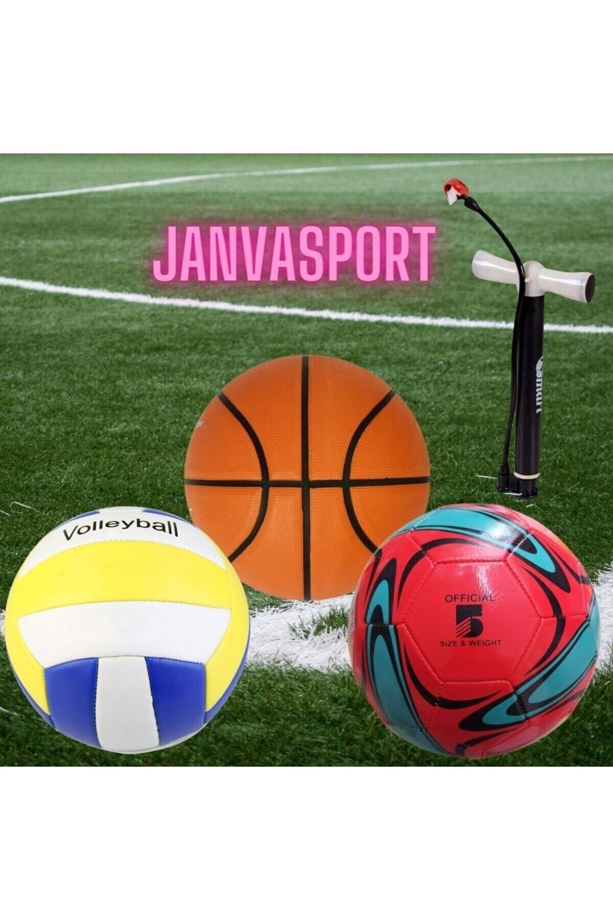 Çocuk Yetişkin Futbol Topu Voleybol Topu Basketbol Topu Seti Pompa Top Iğnesi