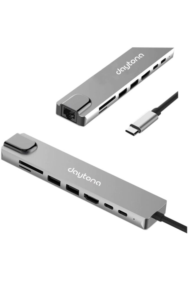 Cf10 8 In 1 Type-c™ To 4k Hdmı 1080p 2*type-c 2*usb 3.0 Ethernet Lan 2*sd Adaptör