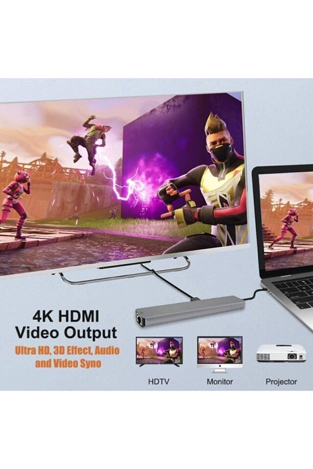 Fc-10 8ın1 Type-c™ To 4k Hdmı 1080p 2*type-c 2*usb 3.0 Ethernet Lan 2*sd Adaptör