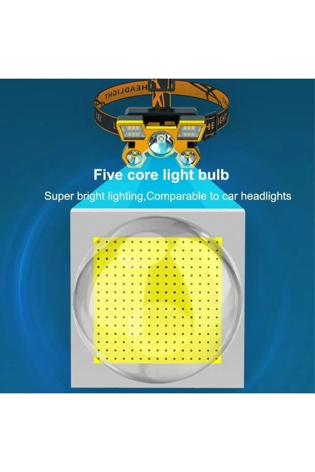 Rc-23 Rambo Ultra Güçlü Led Şarjlı Cree 5 Led Kafa Feneri Avcı Feneri Balıkçı Kamp El Feneri 120w