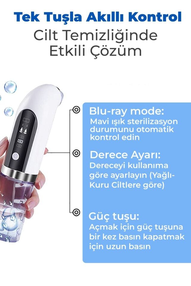 Hydra Sterilizasyonlu Vakumlu Cilt Gözenek Sivilce Temizleyici