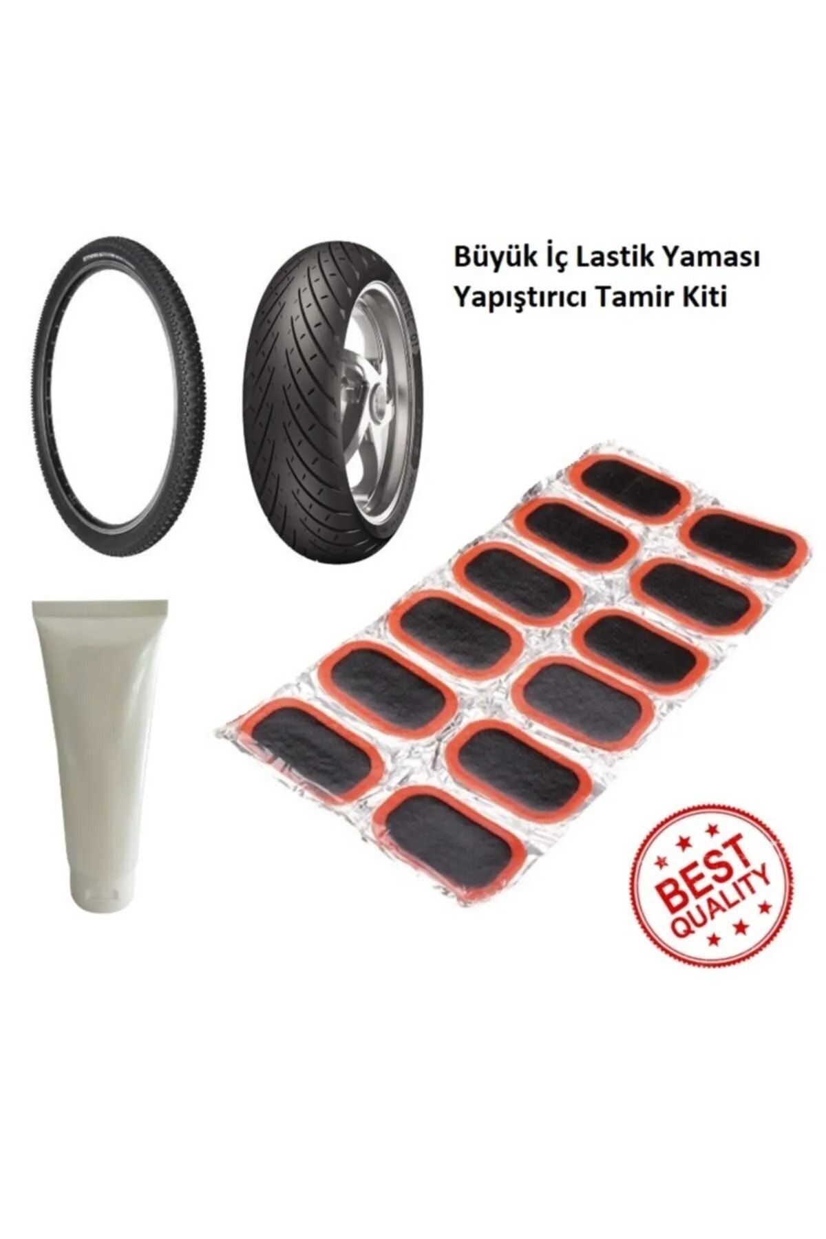 Bisiklet Iç Lastik Şambrel Tamir Yaması Soğuk Yama 24 Adet + 1 Tüp Yapıştırıcı 4cmx2,5cm