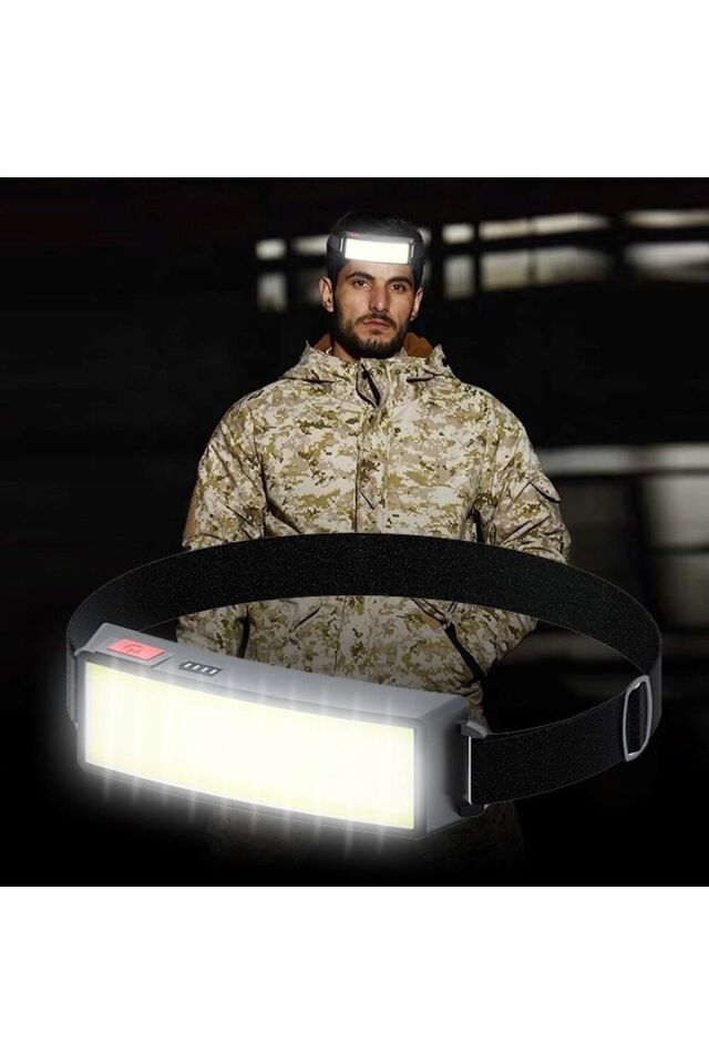 Usb Şarj Edilebilir Led Cob Kafa Feneri Lambası