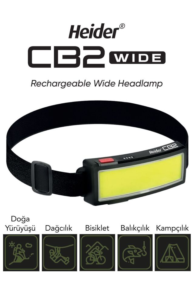 CB2 Wide USB Şarjlı Geniş Açı Kafa Lambası - 5 Yıl Garantili- CE ve RoHS belgeli