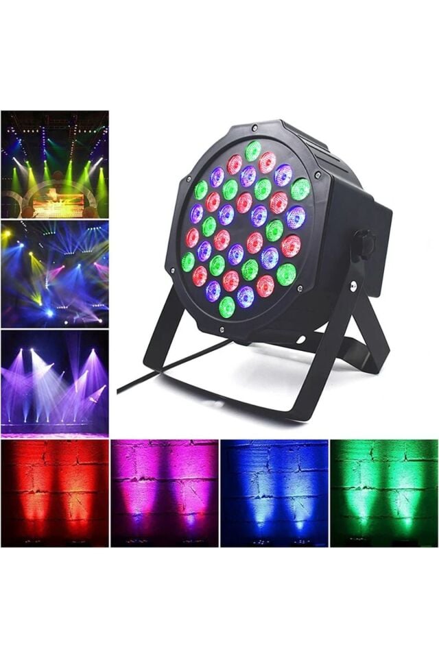 Sese Duyarlı Rgb Led  1 Watt 36x3 Led Par Sahne Işığı-parti,Disko,restoran,Bahçe,Park Düğün ışıkları