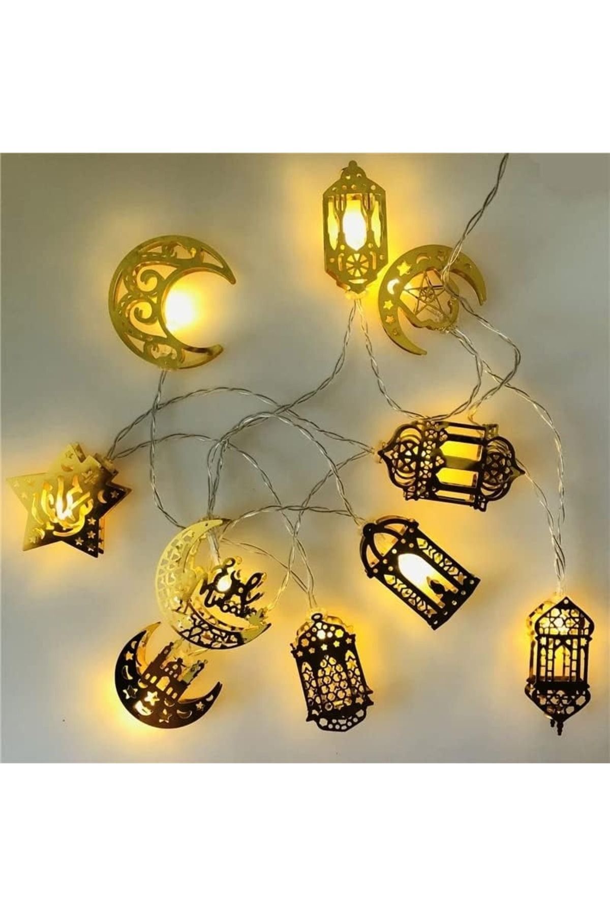 Ramazan Kareem Süslemeleri Ev Için Led Dize Işıklar 1.65m 10led Namaz Köşesi