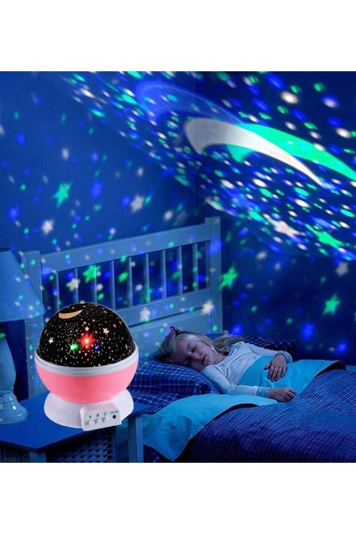 Pembe Star Master Otomatik Projeksiyon Gece Lambası