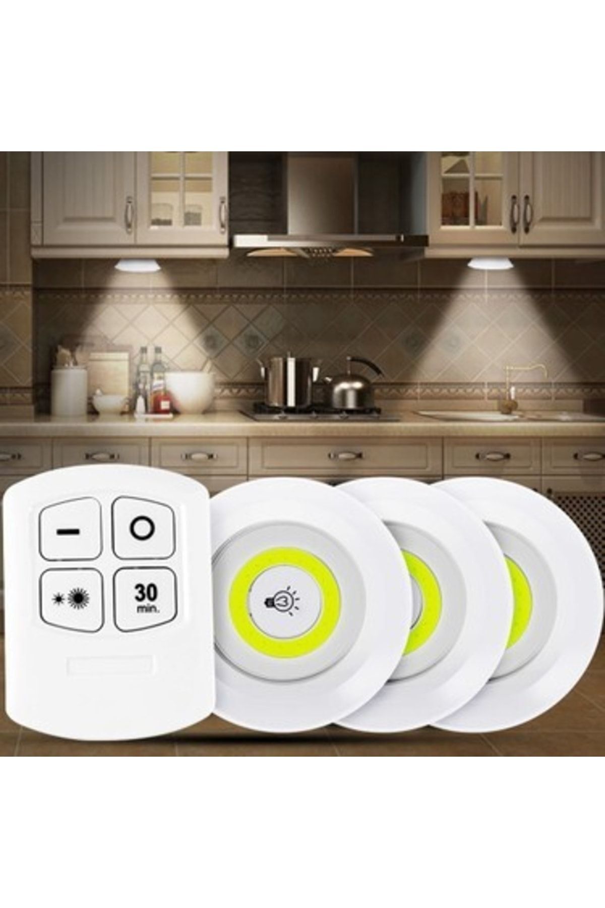 3 Lü Kumandalı Pilli Led Seti Beyaz Wn-1186