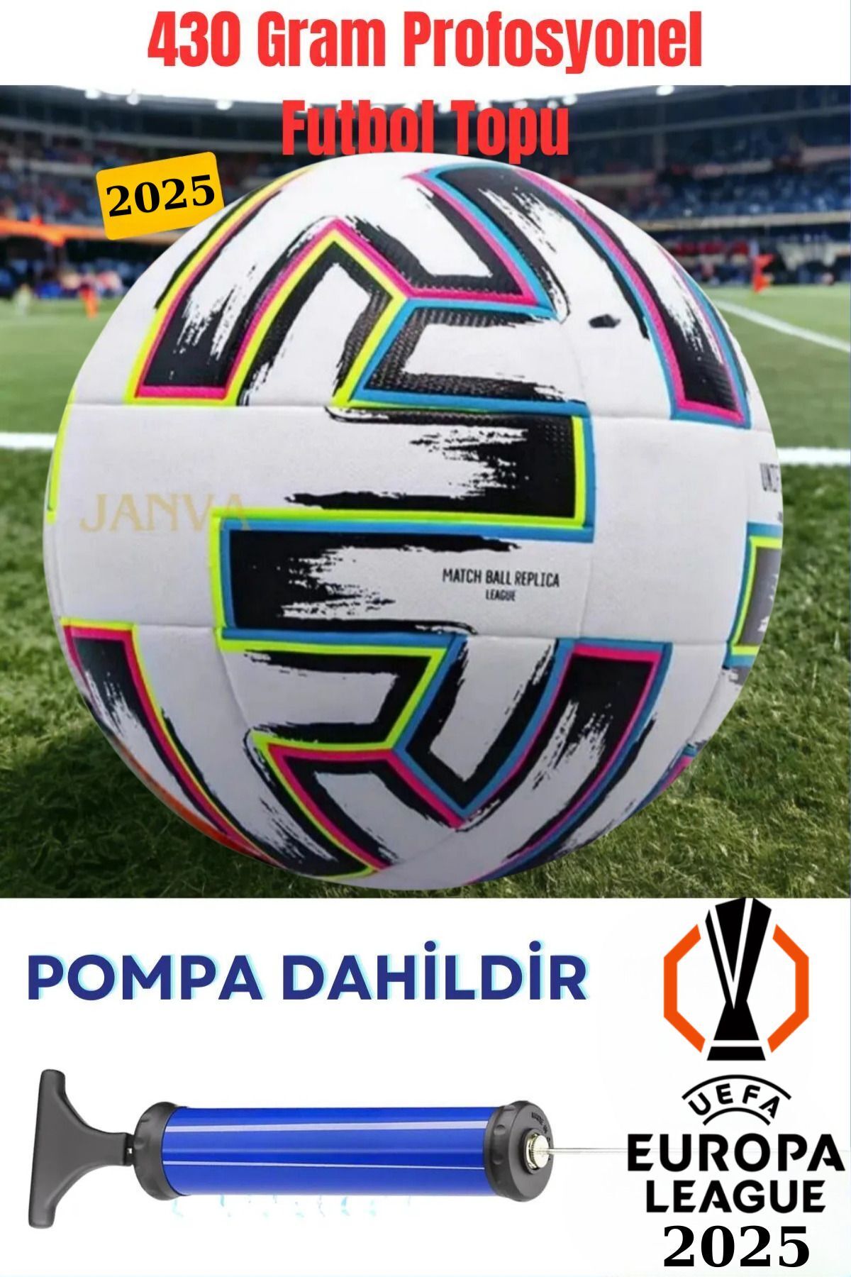 UEFA Şampiyonlar Ligi Futbol Topu 430 Gram Kaliteli Maç ve Antreman Pompa Hediyeli