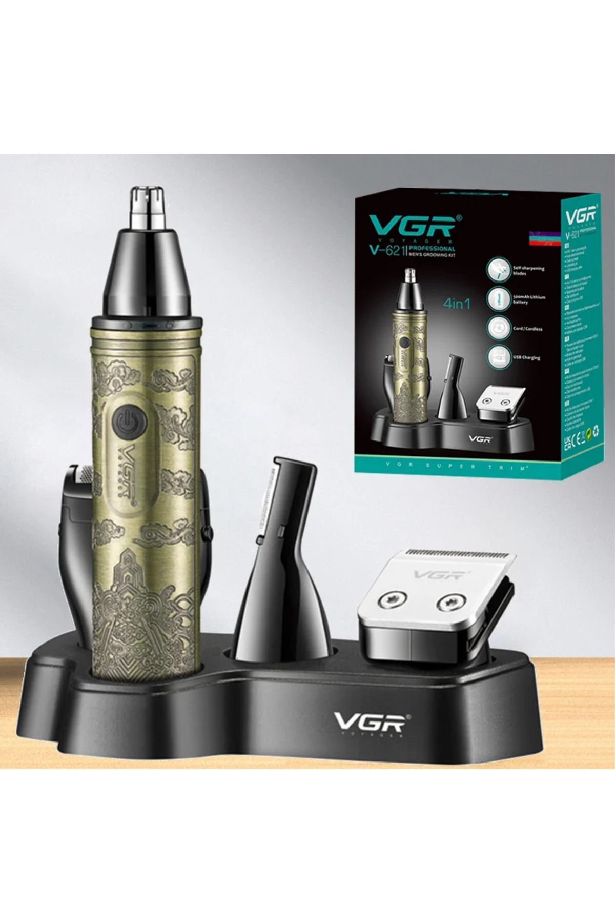 V-621 Profesyonel Metal Çok Kaliteli Berber Kuaför Tıraş Makinesi Saç Sakal Ense