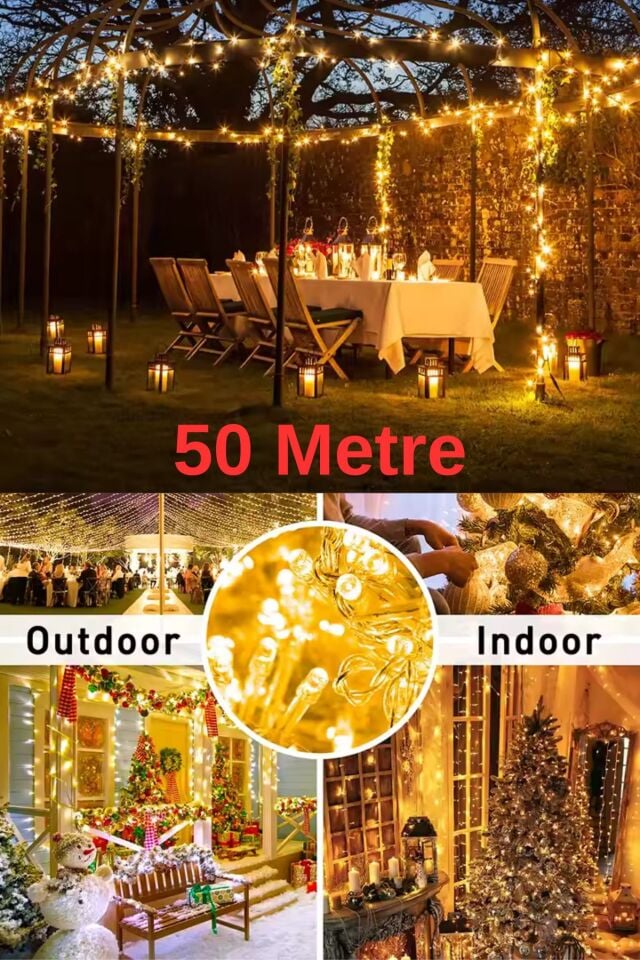 25-50-75 metre Günışığı Led Yılbaşı Düğün Parti Süsü Aydınlatma Işık Mahya Tabela Fişli Eklemeli