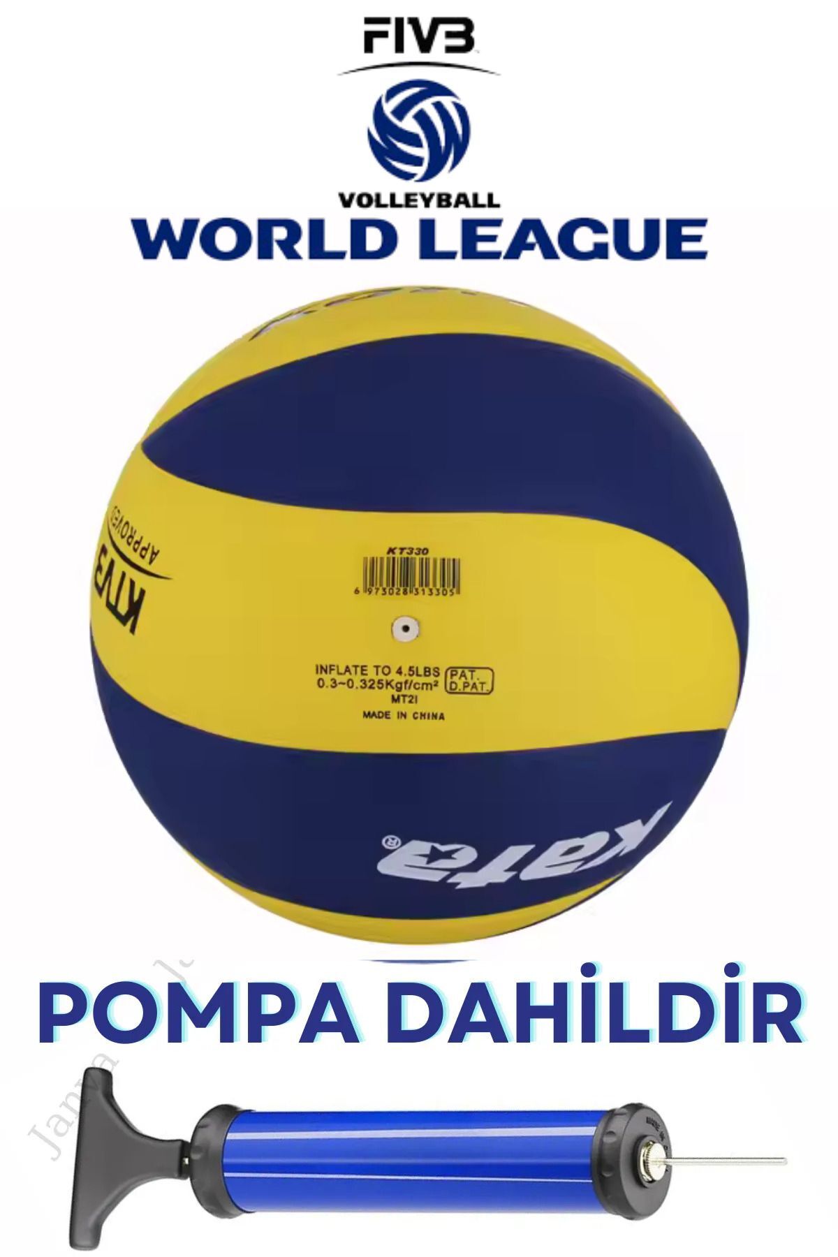 Official Voleybol Topu Soft Yapıştırma 3 Astar Nizami Ölçüde No: 5 Voleybol Topu 240 gr + Pompa