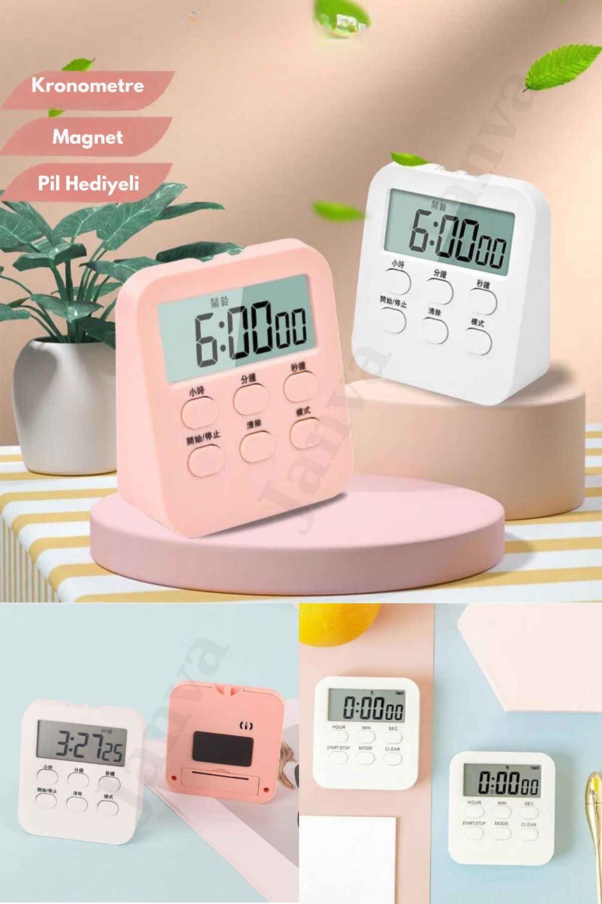 Kronometreli Öğrenci Masa Mutfak Sporcu Buzdolabı Fırın Saati Ders Çalışma Dijital Kolay Kurulum