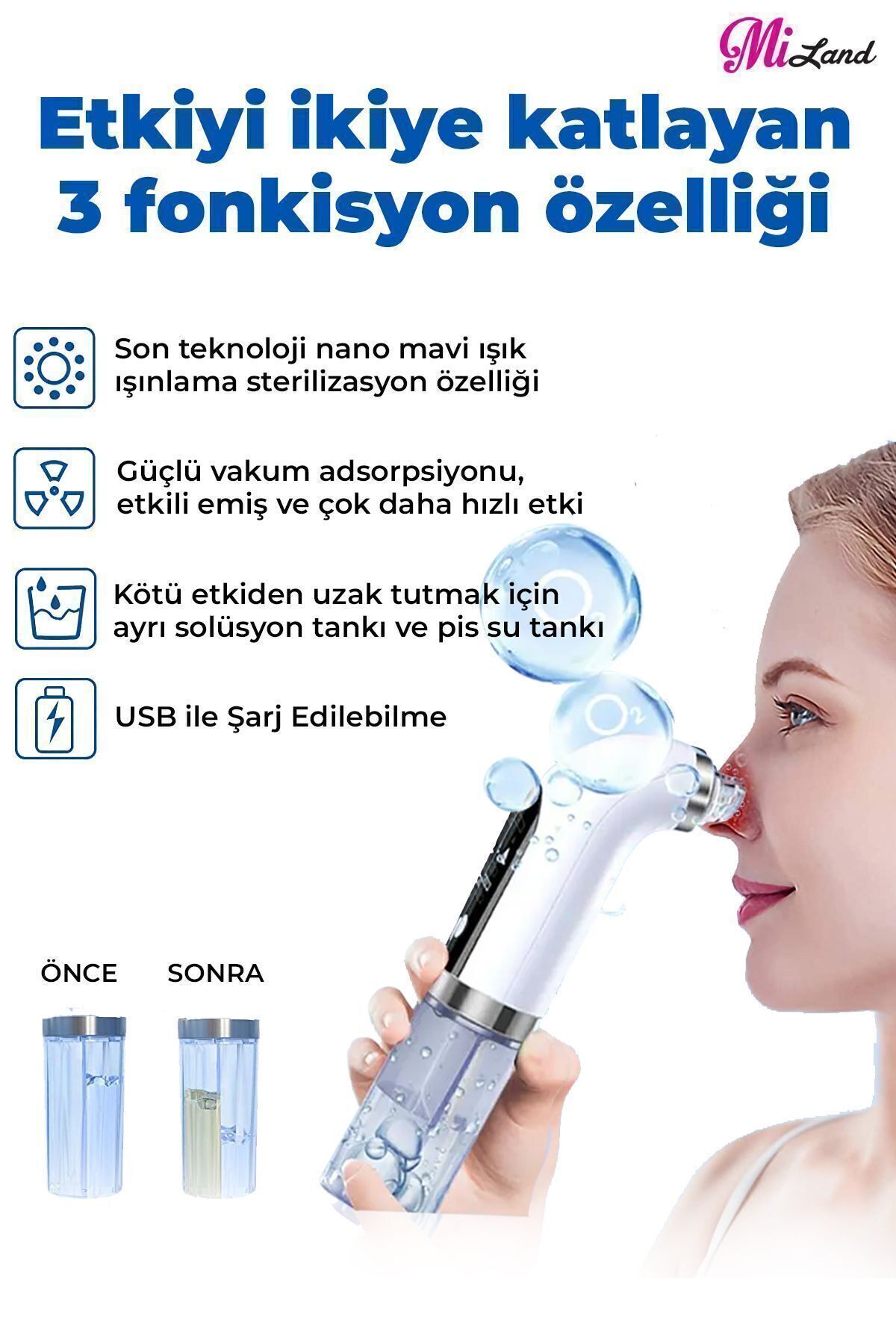 Sterilizasyonlu Vakumlu Cilt Gözenek Siyah Nokta Akne Sivilce