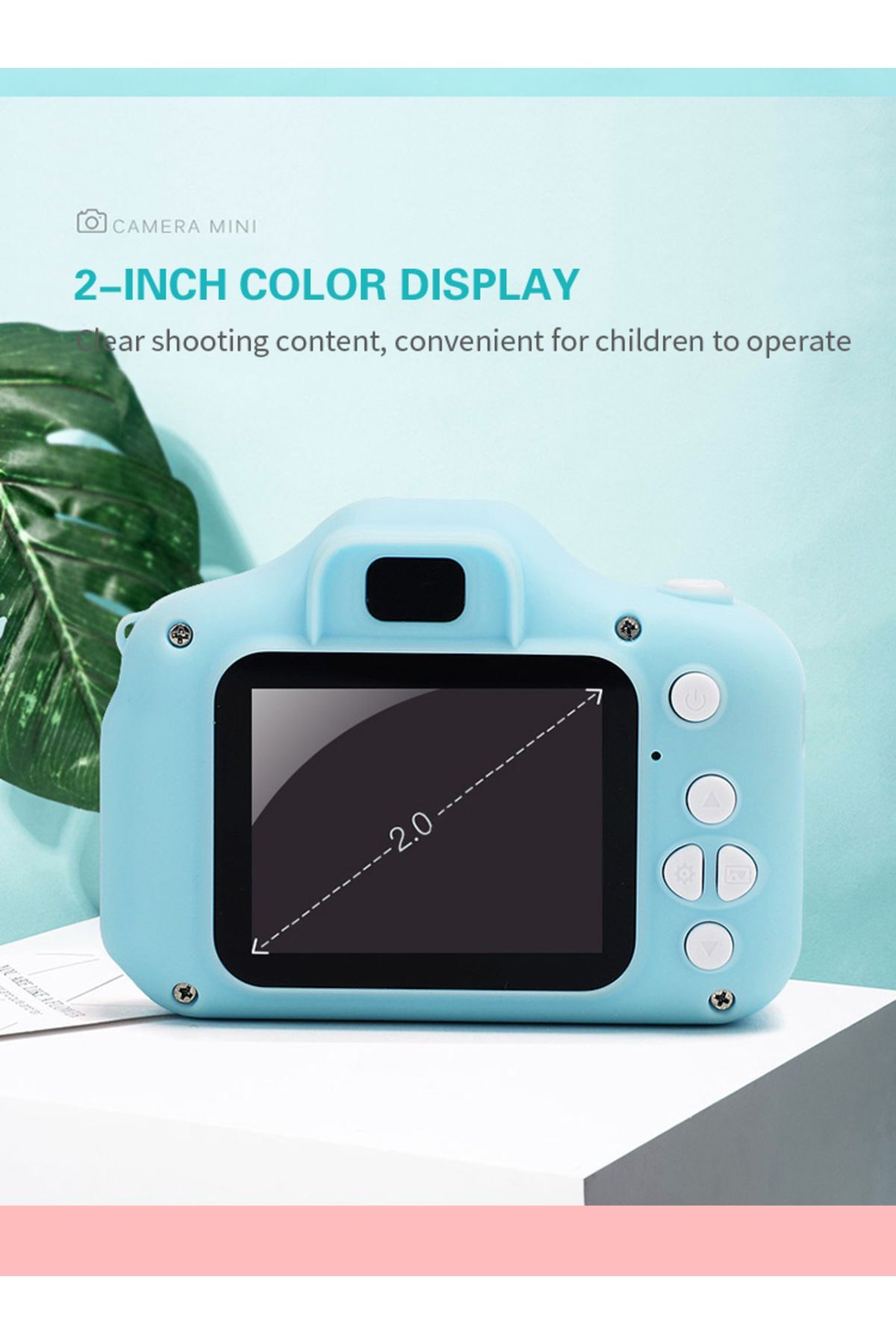 Dijital Fotoğraf Makinesi Çocuk Mini 1080p Hd Kamera Selfie mavi