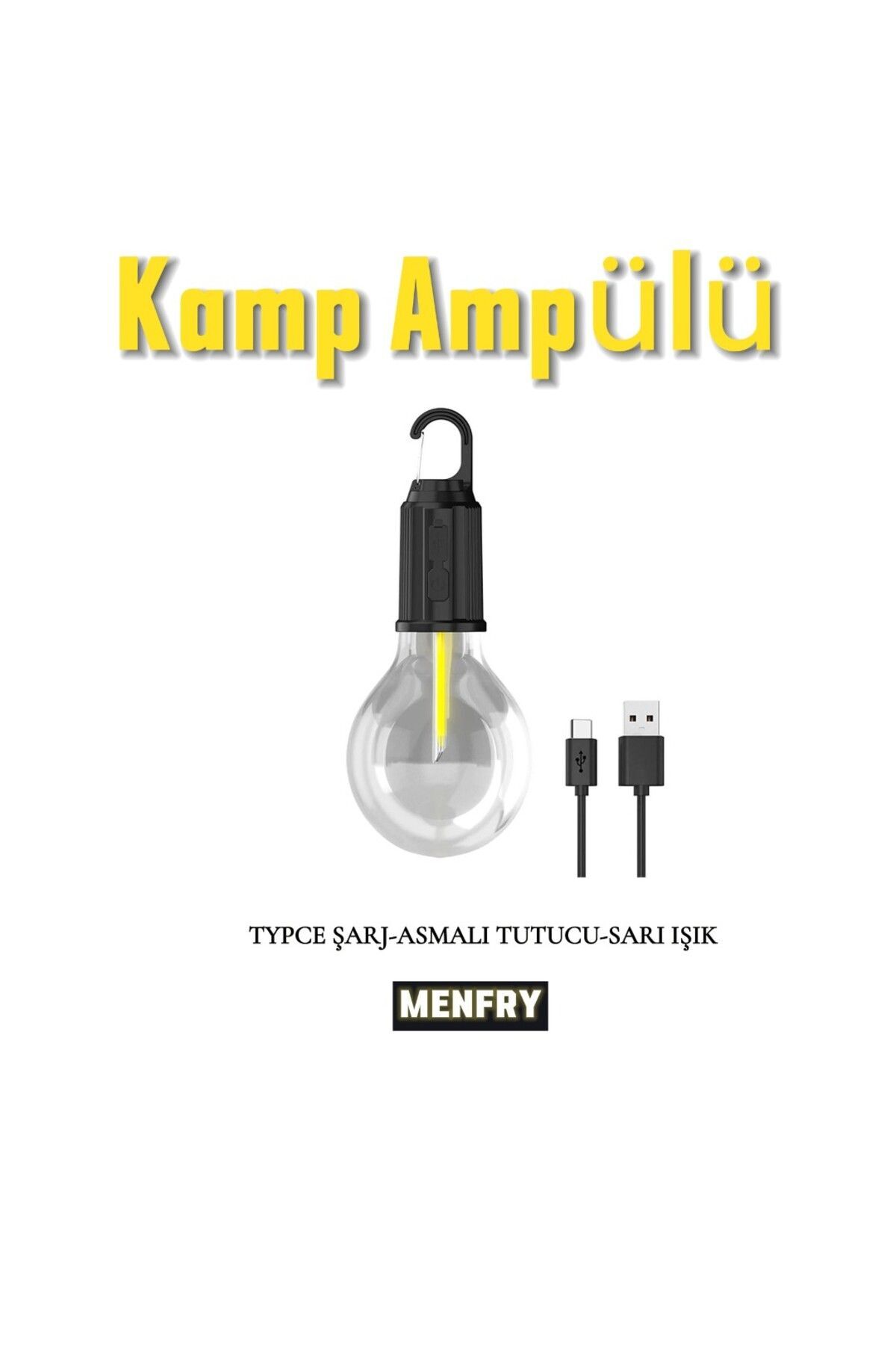 Taşınabilir Şarjlı Kablosuz 3 Modlu Kırılmaz Su Geçirmez Kamp Aydınlatma LED Ampulü