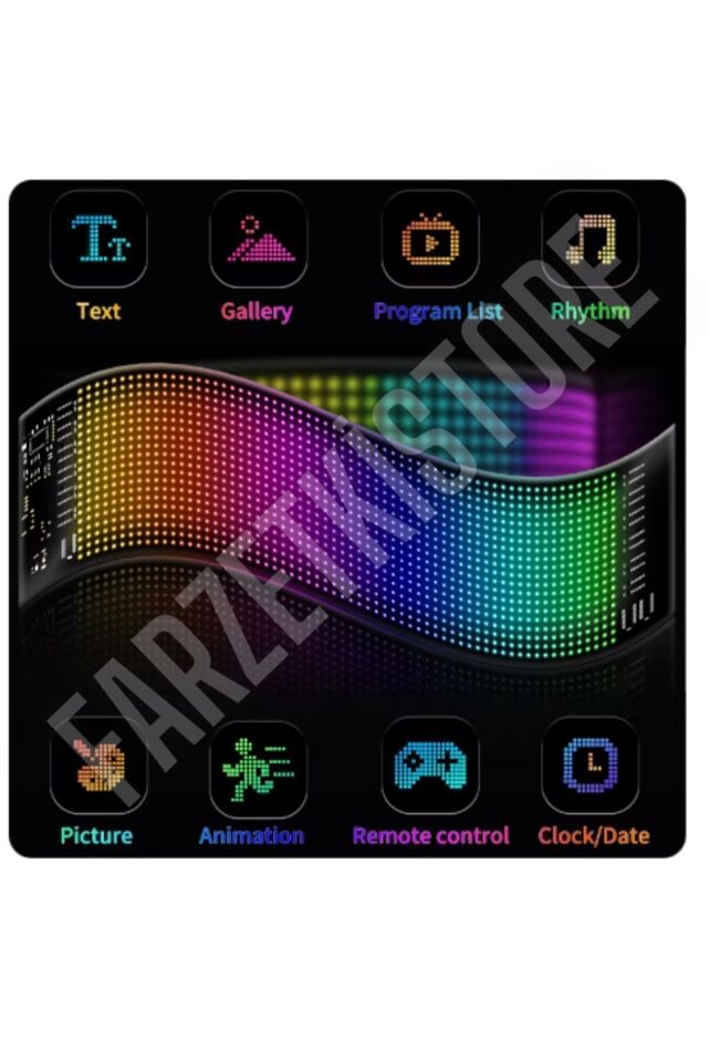 Led Panel Cama Yapışan Telefon Kontrollü Led Ekran Panel Büyük Boy