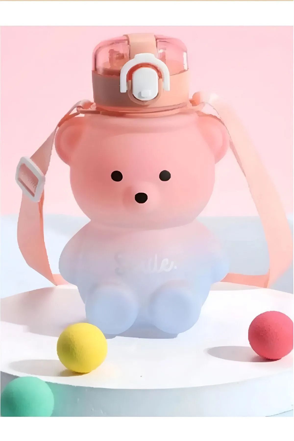 Leon Life Smile Ayıcık Model Su Matarası Su Şişesi Suluk 800 ml Bpa Içermez Suluk