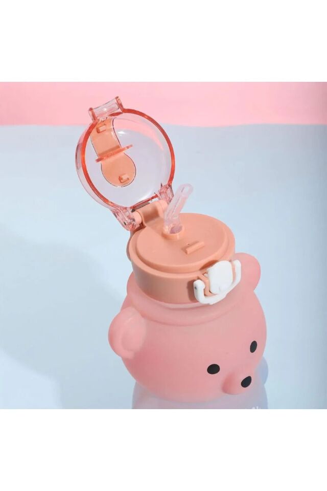 Leon Life Smile Ayıcık Model Su Matarası Su Şişesi Suluk 800 ml Bpa Içermez Suluk