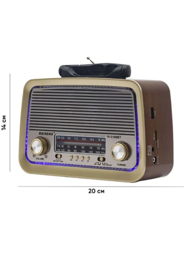 Nostaljik Radyo Bluetooth Ledli Usb Sd Card Mp3 Radyo Çalar Cn-301 Bt