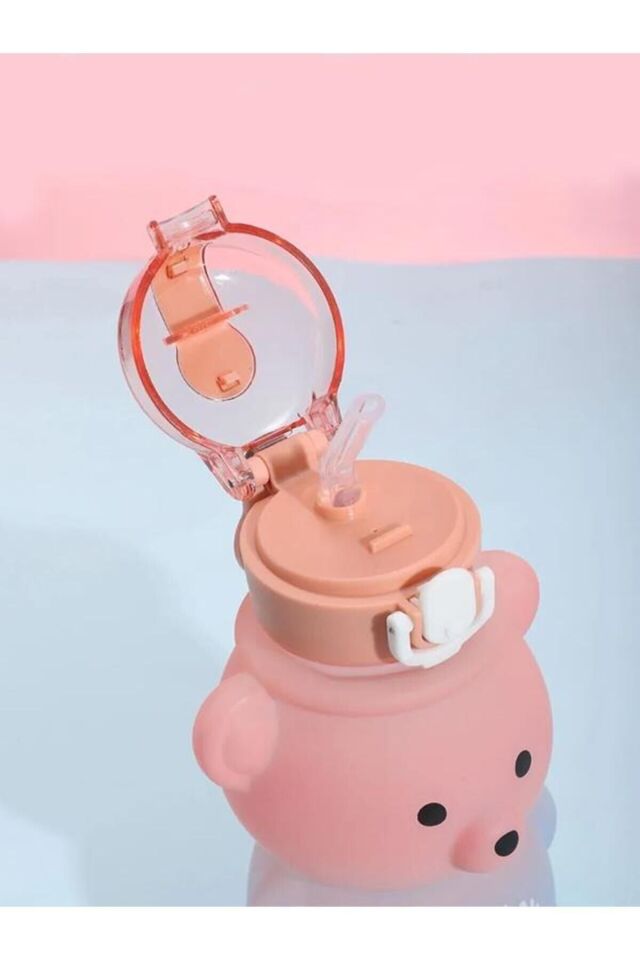 Smıle Ayıcık Tasarımlı Askılı Bottle Suluk Trıtan Matara 800 Ml
