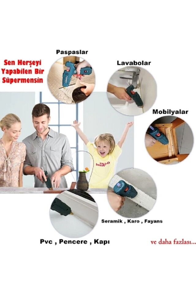 Fuji Pulian Silikon Tabancası Mum Silikon 20 W Ince