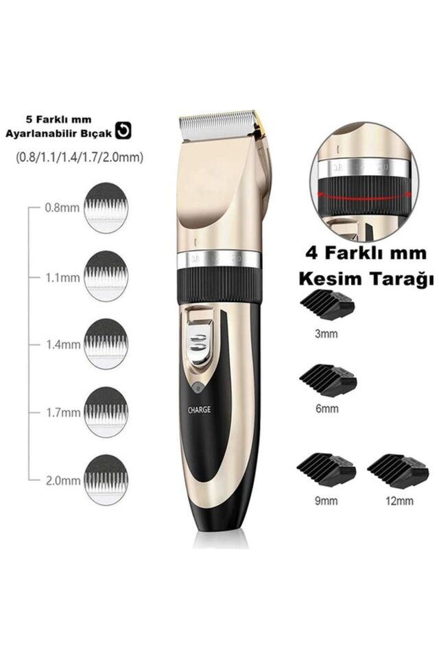 Yp 6066 Şarjlı Saç Traş Makinesi Yedek Bataryalı Erkek Bakım Kiti