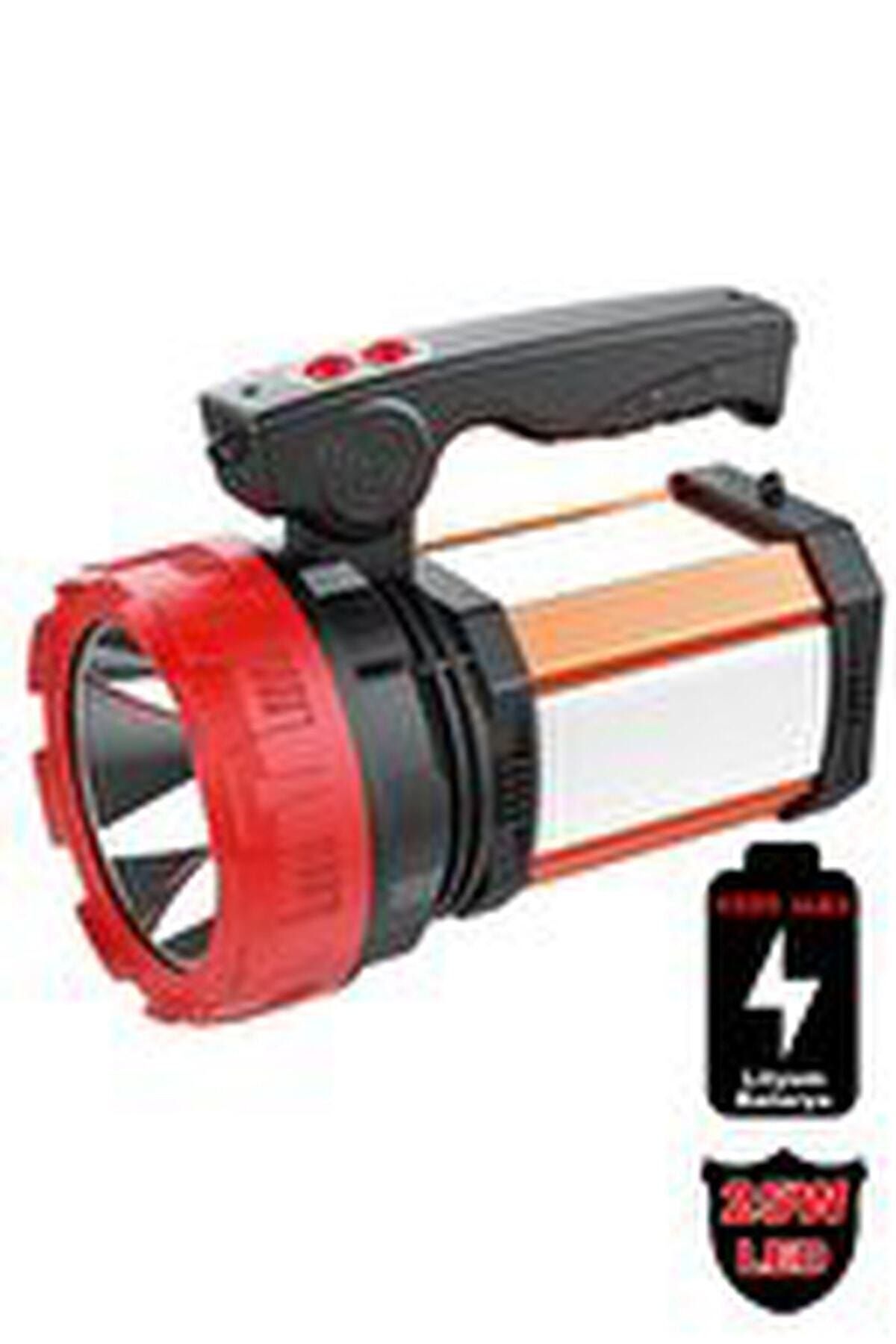 8100-yp 25w Ultra Güçlü Şarjlı El Feneri Projektör Sos+powerbank+usb Çıkış+25w Yan Aydınlatma