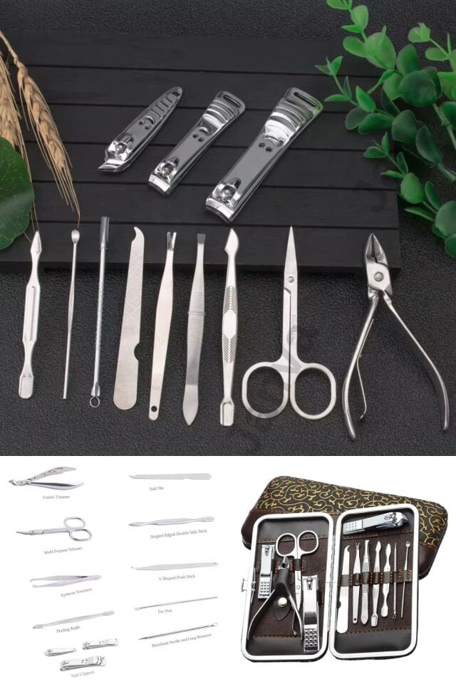 Manikür Pedikür Seti 12 Parça Çantalı Çelik Tırnak Bakım Seti Batık Tırnak Düzeltme