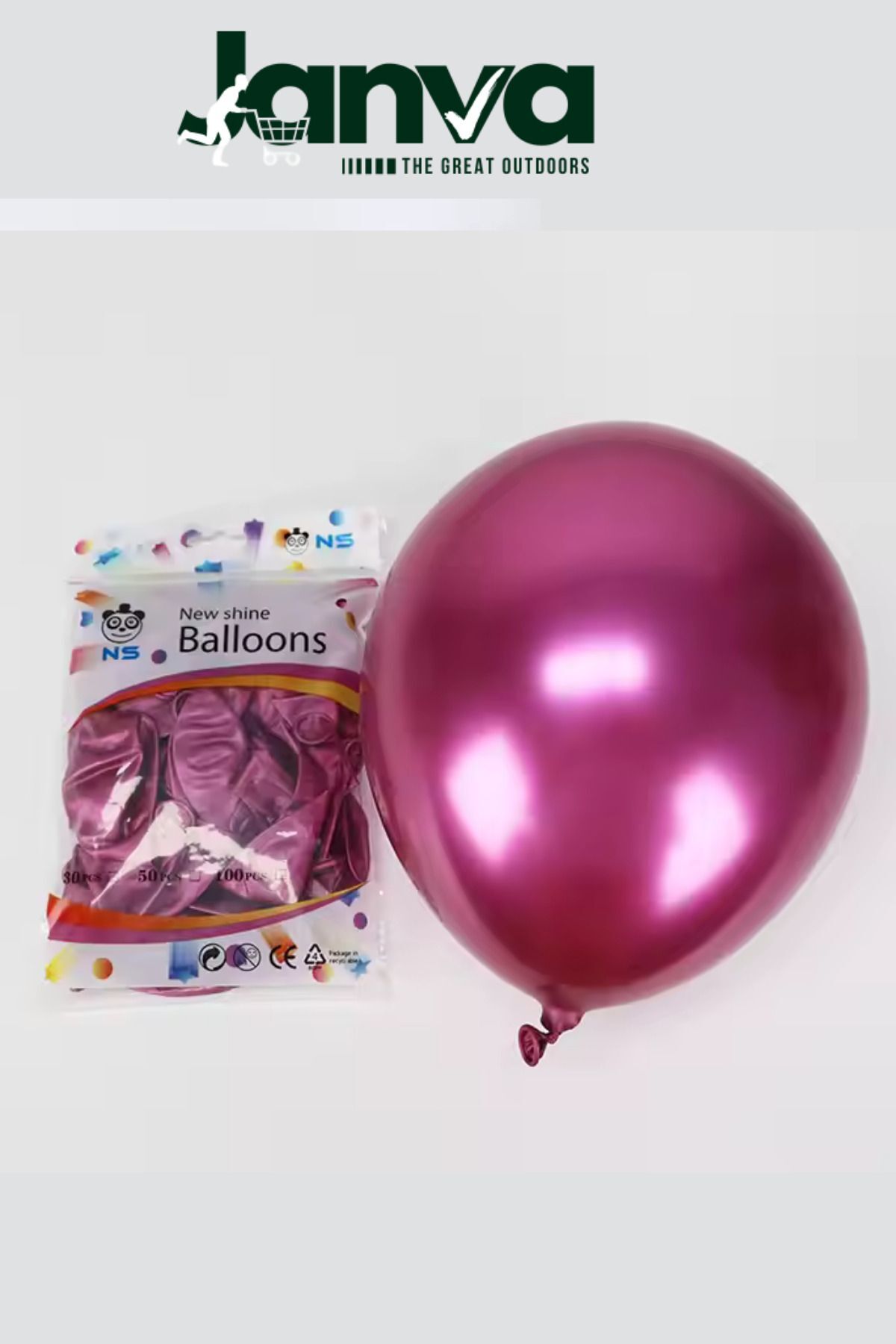 Büyük Boy 12 İnç Parlak Metalik Balon Parti Doğum Günü Gösteri 100 adet Fuşya